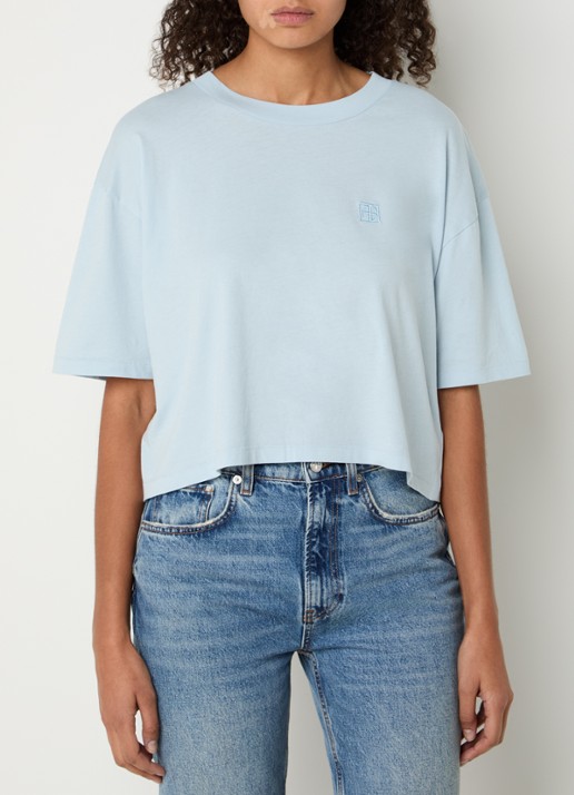 Anine Bing Johnny cropped T-shirt met logo