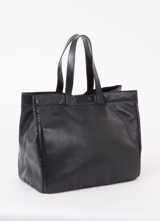 Anine Bing Large Rio shopper met leren details - achterkant 4 zwart