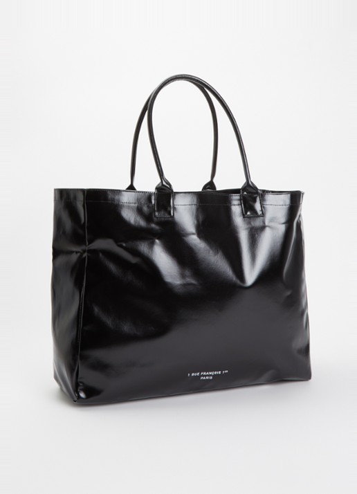Anine Bing Leo shopper met logo - achterkant 4 zwart