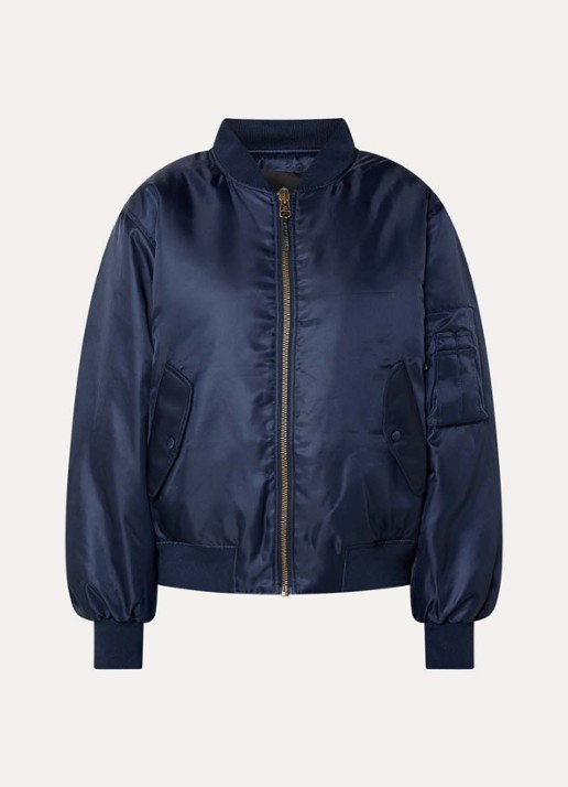 Anine Bing Leon gewatteerd bomberjack met klepzakken - voorkant 3 donkerblauw