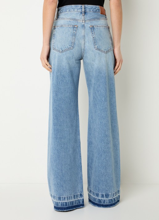 Anine Bing Lewis high waist flared fit jeans met medium wassing - achterkant 5 blauw