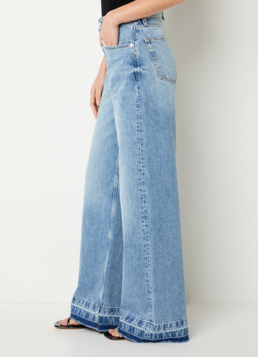 Anine Bing Lewis high waist flared fit jeans met medium wassing - detail 4 blauw