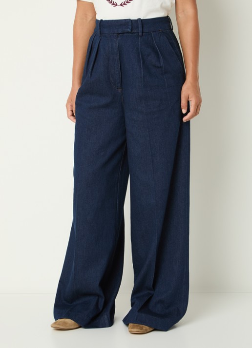 Anine Bing Lou high waist loose fit jeans met plooidetail