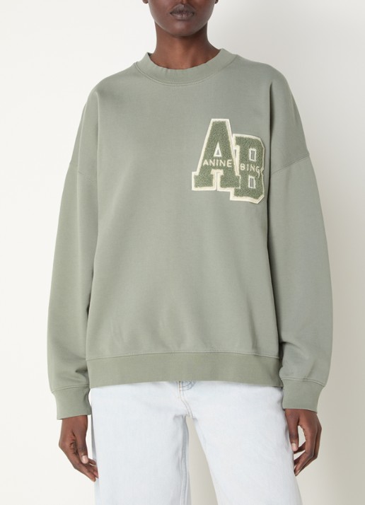 Anine Bing Miles oversized sweater met logoborduring