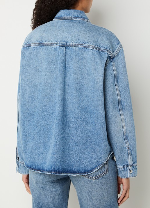 Anine Bing Paxton blouse van denim met borstzakken - achterkant 4 indigo