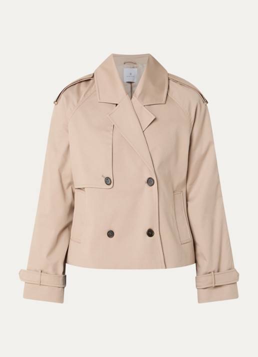 Anine Bing Rickie trenchcoat met steekzakken - voorkant 3 beige