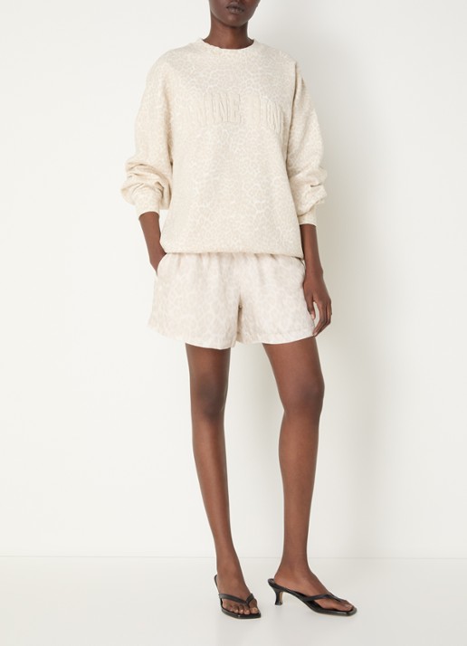 Anine Bing Sweater met panterprint - voorkant 2 beige