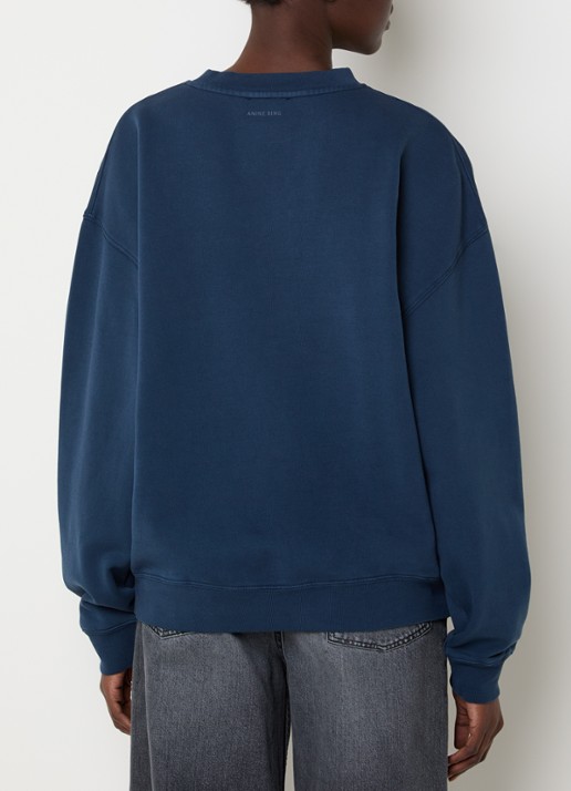 Anine Bing Trenton sweater met logoborduring - achterkant 3 indigo