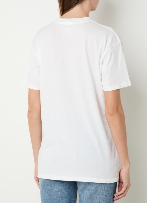 Anine Bing Walker T-shirt met logoprint - achterkant 2 gebroken wit