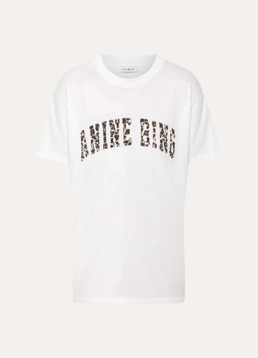 Anine Bing Walker T-shirt met logoprint - voorkant 3 gebroken wit