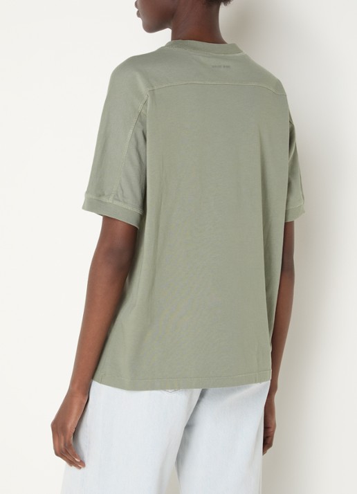 Anine Bing Walker T-shirt met logoprint - achterkant 4 olijfgroen