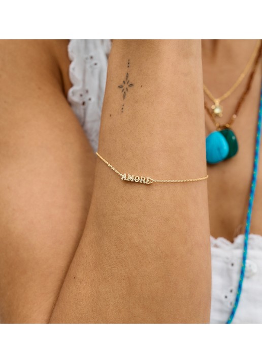 Anna + Nina Amore armband met hanger - detail 5 goud