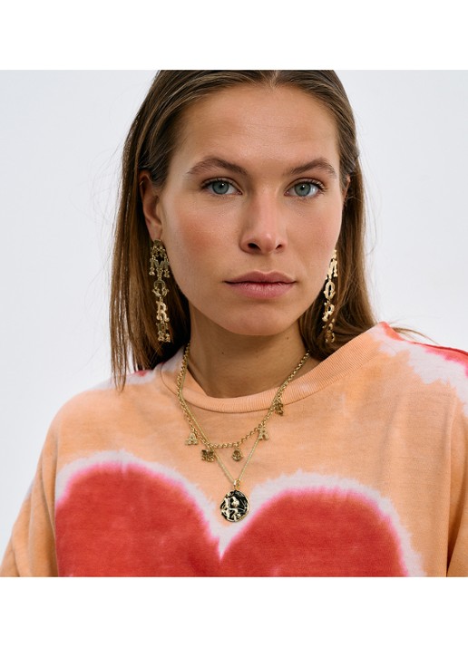 Anna + Nina Amore ketting met hanger - achterkant 5 goud