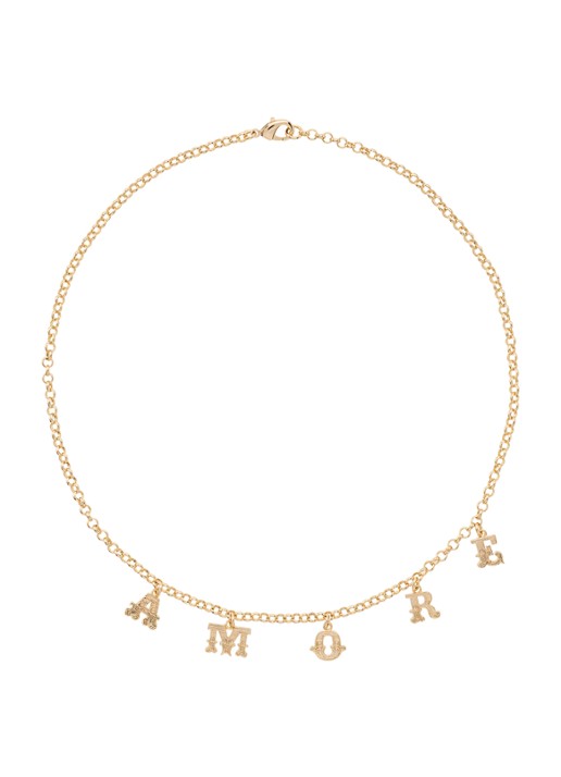 Anna + Nina Amore ketting met hanger - voorkant 7 goud