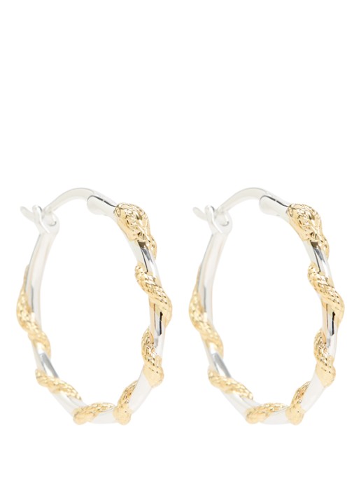 Anna + Nina Big Twisting Serpent oorringen verguld