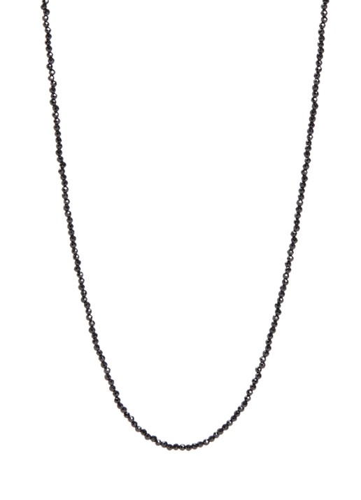 Anna + Nina Black Onyx Gemstone ketting verguld - voorkant 3 zwart