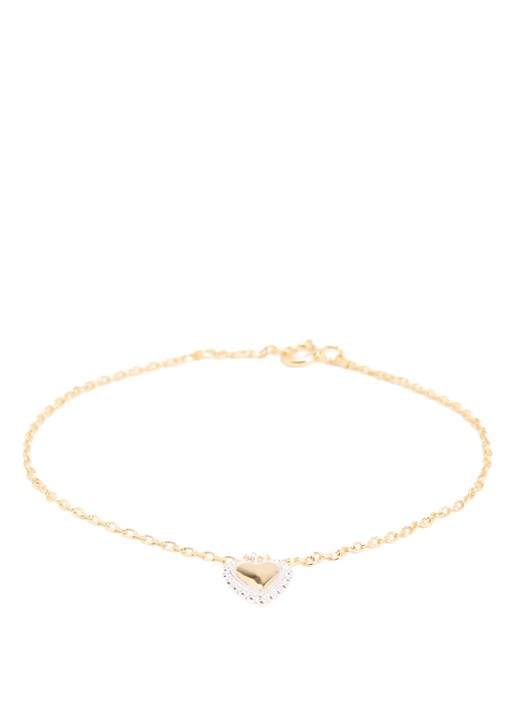 Anna + Nina Bravery Heart armband verguld