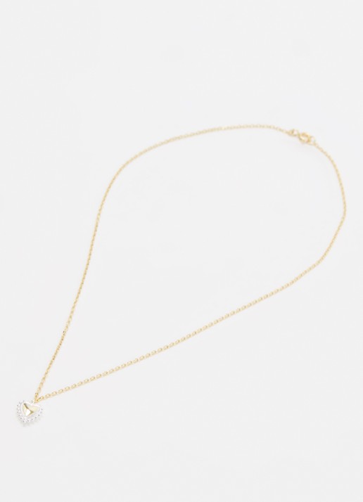Anna + Nina Bravery Heart ketting  - detail 2 goud