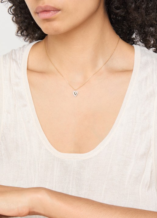 Anna + Nina Bravery Heart ketting  - voorkant 4 goud