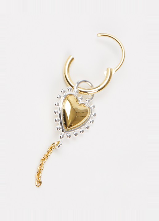 Anna + Nina Bravery Heart oorring met hanger - detail goud