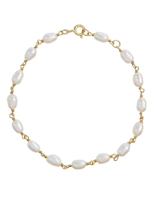 Anna + Nina Clutching Pearls armband verguld  - detail 2 goud