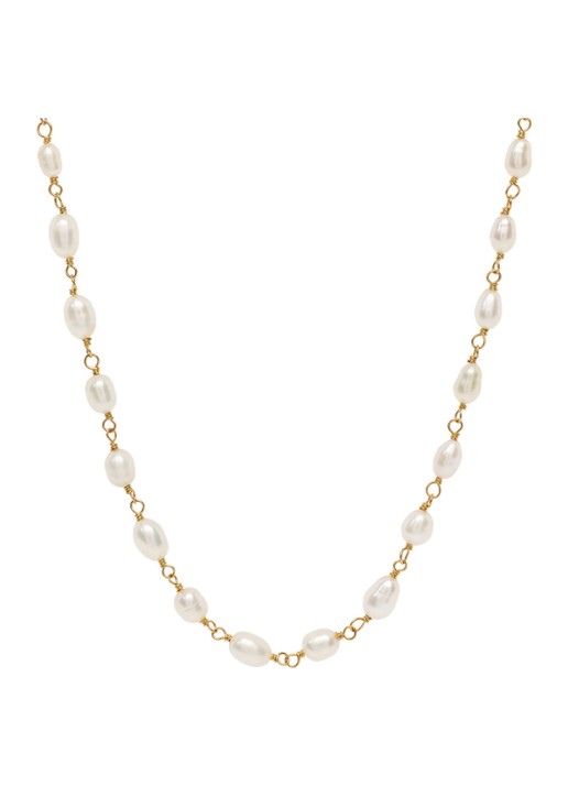 Anna + Nina Clutching Pearls ketting verguld