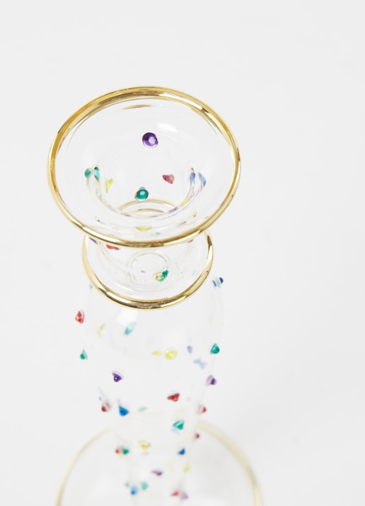 Anna + Nina Confetti kandelaar 24 cm - voorkant 2 transparant