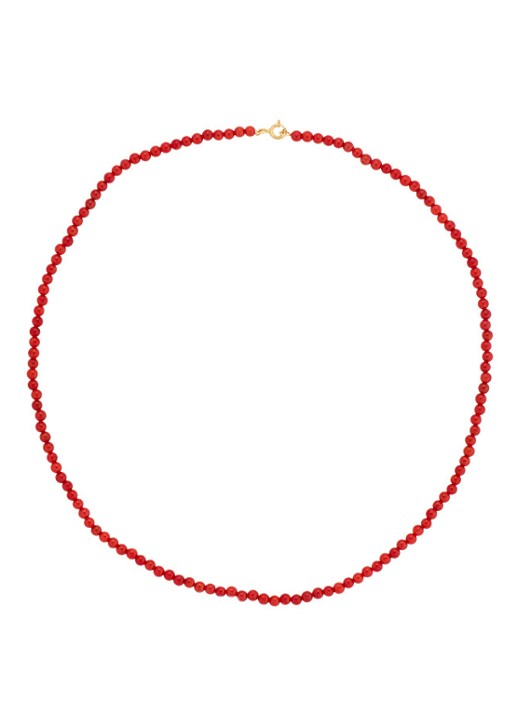 Anna + Nina Coral ketting met  verguld detail - voorkant rood