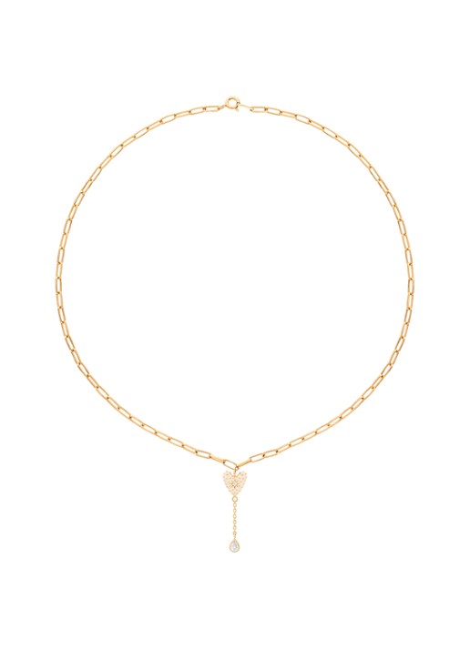 Anna + Nina Dolce Heart ketting verguld - voorkant 2 goud