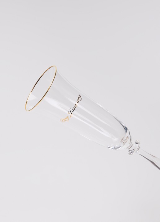 Anna + Nina Dry January champagne glas 20 cl set van 2 - detail goud