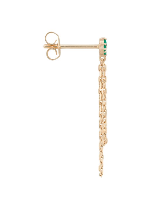 Anna + Nina Enchanted Chain enkele oorsteker van 14 karaat geelgoud - detail geelgoud