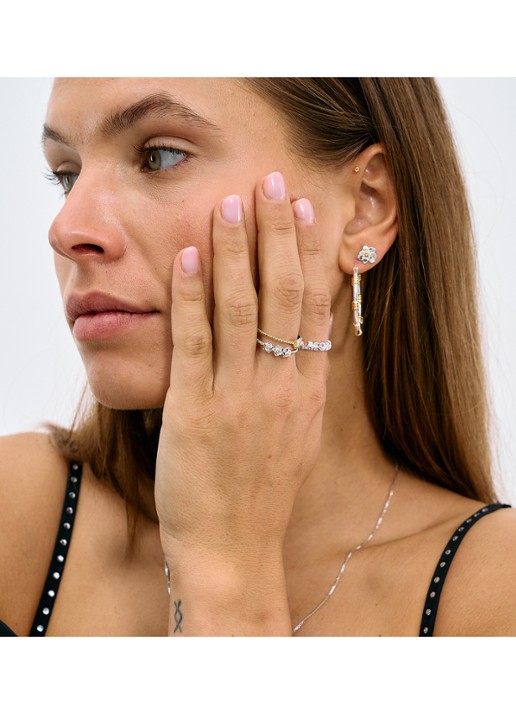 Anna + Nina Fiorita ring  - voorkant 2 zilver