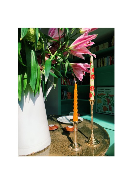 Anna + Nina Flower dinerkaars 25 cm set van 2 - voorkant 2 gebroken wit