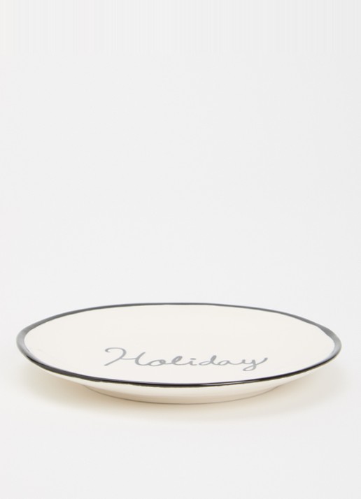 Anna + Nina Holiday gebaksbordje 15 cm - voorkant 2 gebroken wit