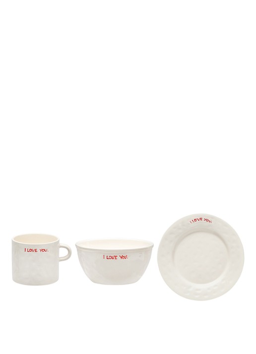 Anna + Nina I Love You Breakfast serviesset 3-delig - detail 5 multicolor