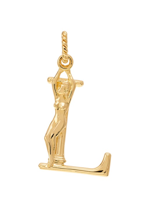 Anna + Nina Initial muse hanger L verguld