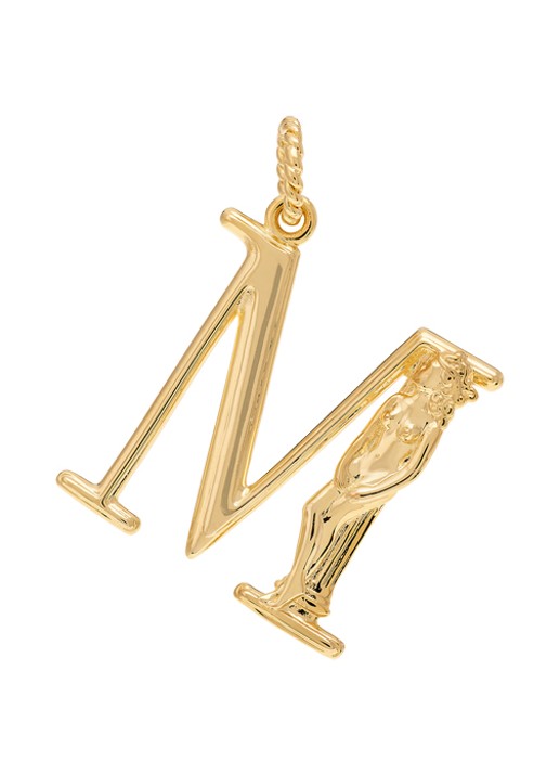 Anna + Nina Initial muse hanger M verguld