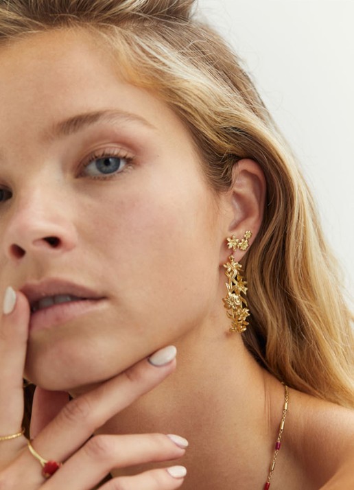 Anna + Nina La Perla ring verguld - voorkant 4 goud