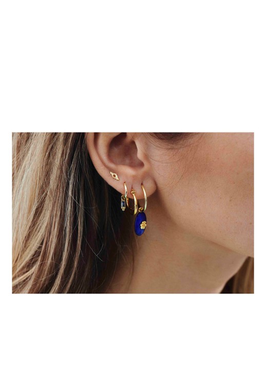 Anna + Nina Lapis Bloom hanger van 14 karaat geelgoud - voorkant 2 geelgoud