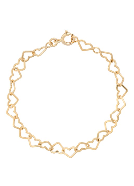 Anna + Nina Linked Hearts armband verguld