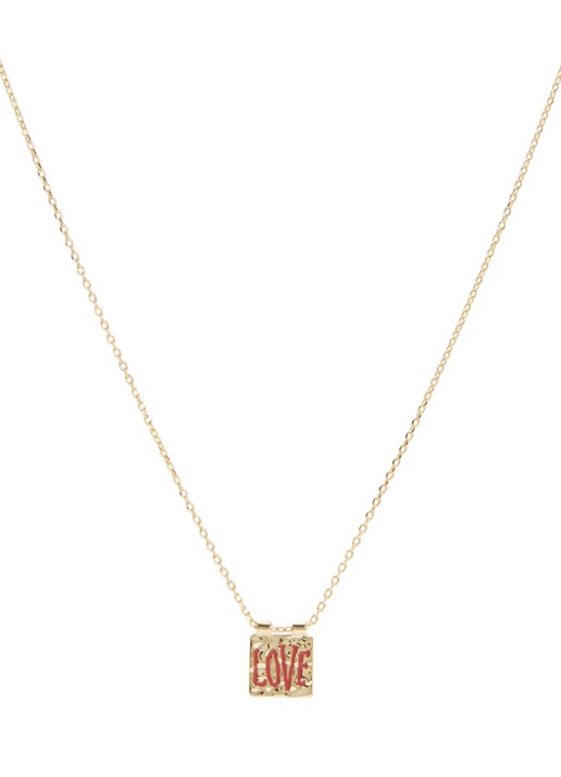 Anna + Nina Love Note ketting verguld