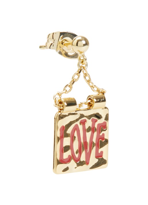 Anna + Nina Love Note oorsteker met hanger