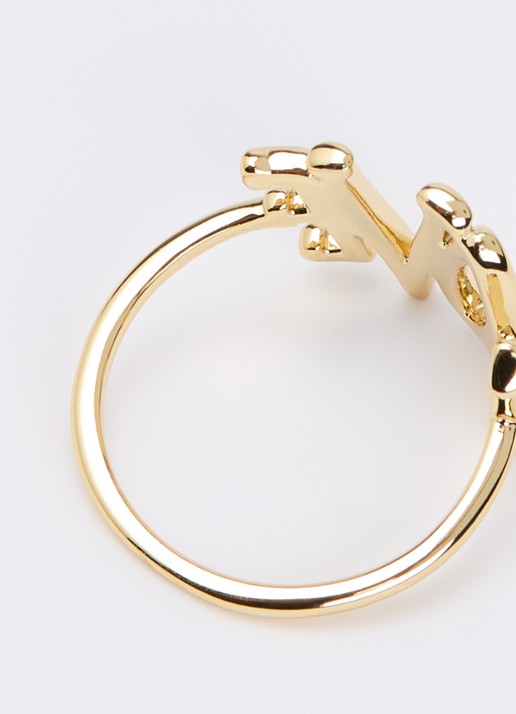 Anna + Nina Love Rules ring verguld - detail 2 goud