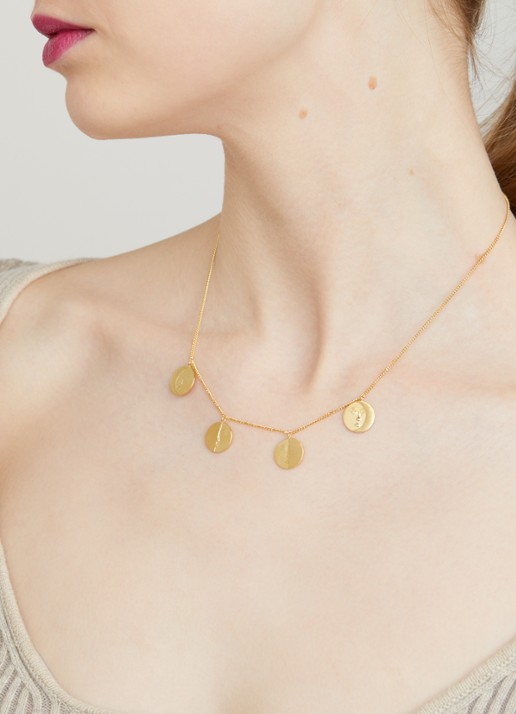 Anna + Nina Lunar ketting verguld - voorkant 2 goud