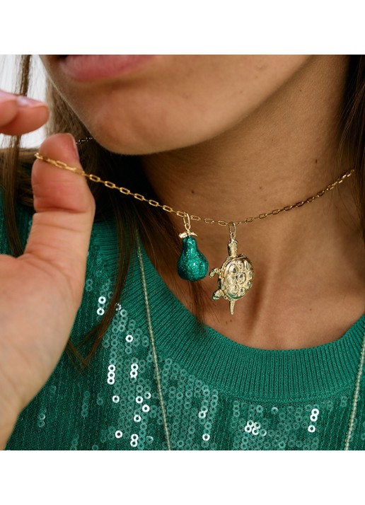 Anna + Nina Lush Pear hanger verguld - detail 4 goud