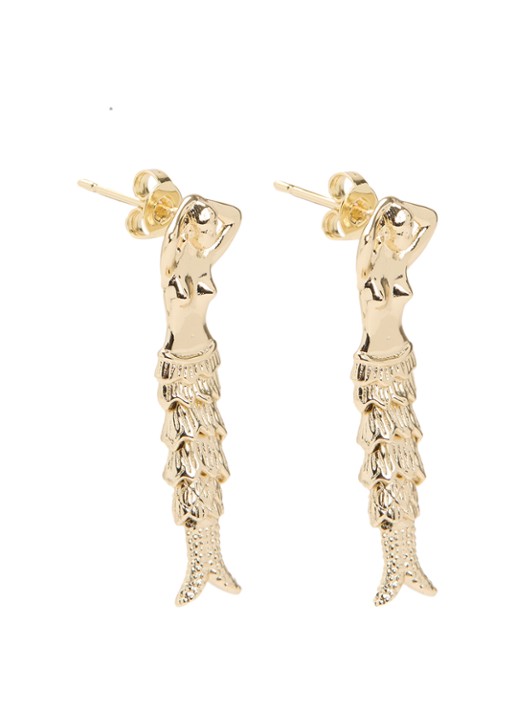Anna + Nina Mermaid oorstekers verguld