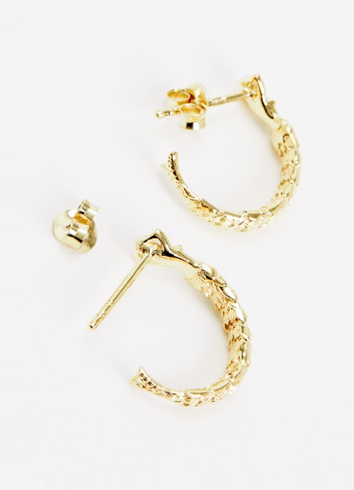 Anna + Nina Mermaid Small oorringen verguld - detail goud