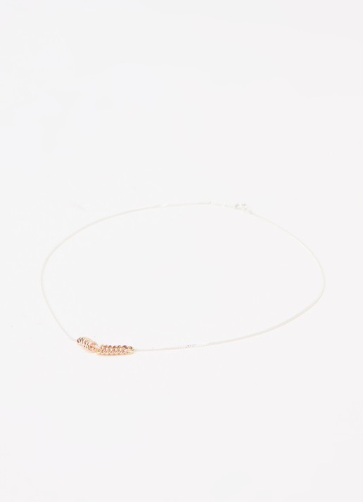Anna + Nina Mix It Up ketting met hanger - detail zilver