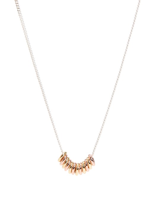Anna + Nina Mix It Up ketting met hanger - voorkant 3 zilver