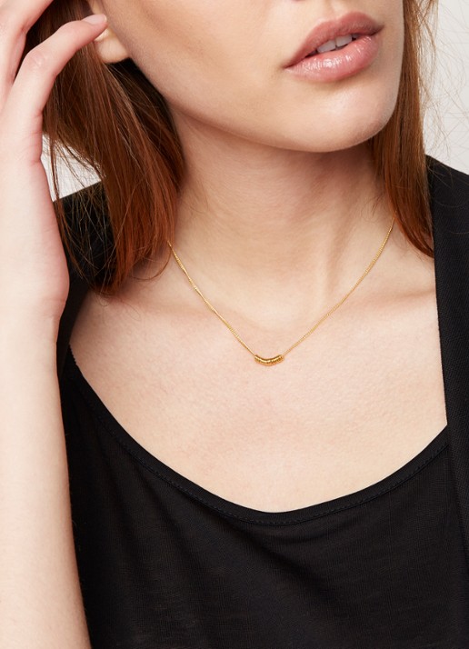 Anna + Nina Multi ring ketting verguld - detail 2 goud